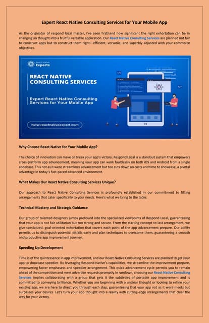 Professional React Native Development Consulting | PDF